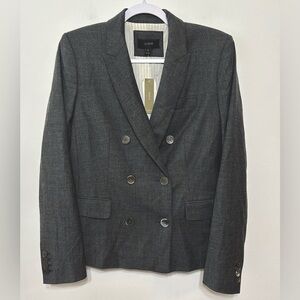 New! J Crew Wool Blend Double Breasted Blazer Size 10